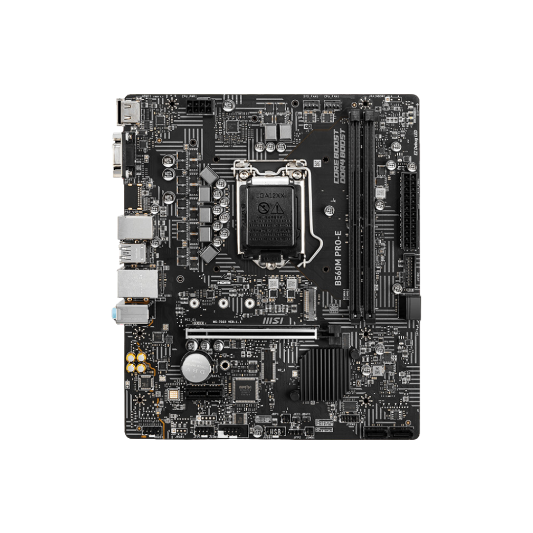 MSI B560M PRO-E Motherboard: 1200 Socket, Intel B560 Chipset, Gen4 PCI-E, Realtek ALC892/ALC897 Codec