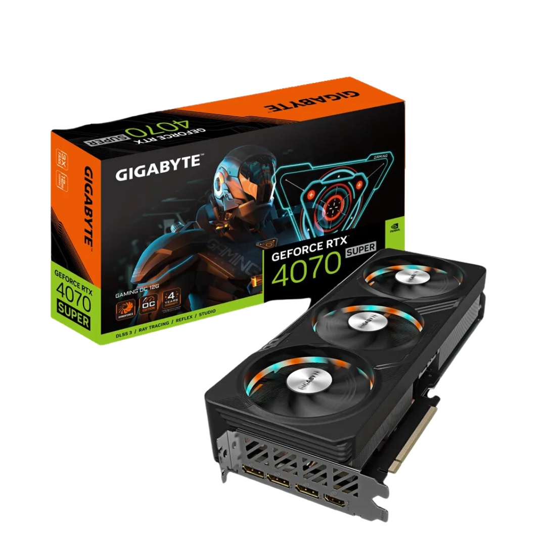 Gigabyte GeForce RTX 4070 SUPER GAMING OC 12G - 2565 MHz Core Clock, 12GB GDDR6X, PCI-E 4.0, 7680x4320 Max Resolution