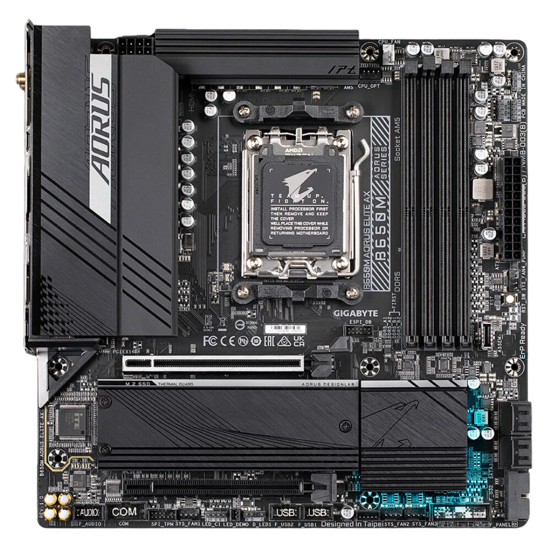 Gigabyte B650M AORUS ELITE AX DDR5 8000/7800/7600 MT/s AMD Ryzen 7000/8000 Micro ATX Motherboard