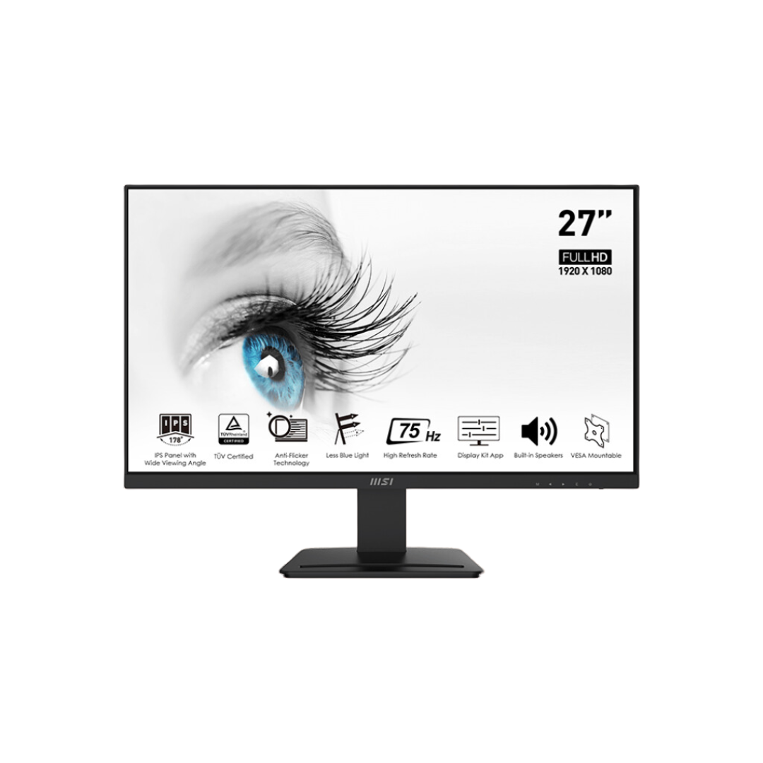 MSI PRO MP273 27" FHD IPS Monitor, 75Hz Refresh Rate, 5ms Response Time, sRGB 100%, FreeSync, VESA Mount