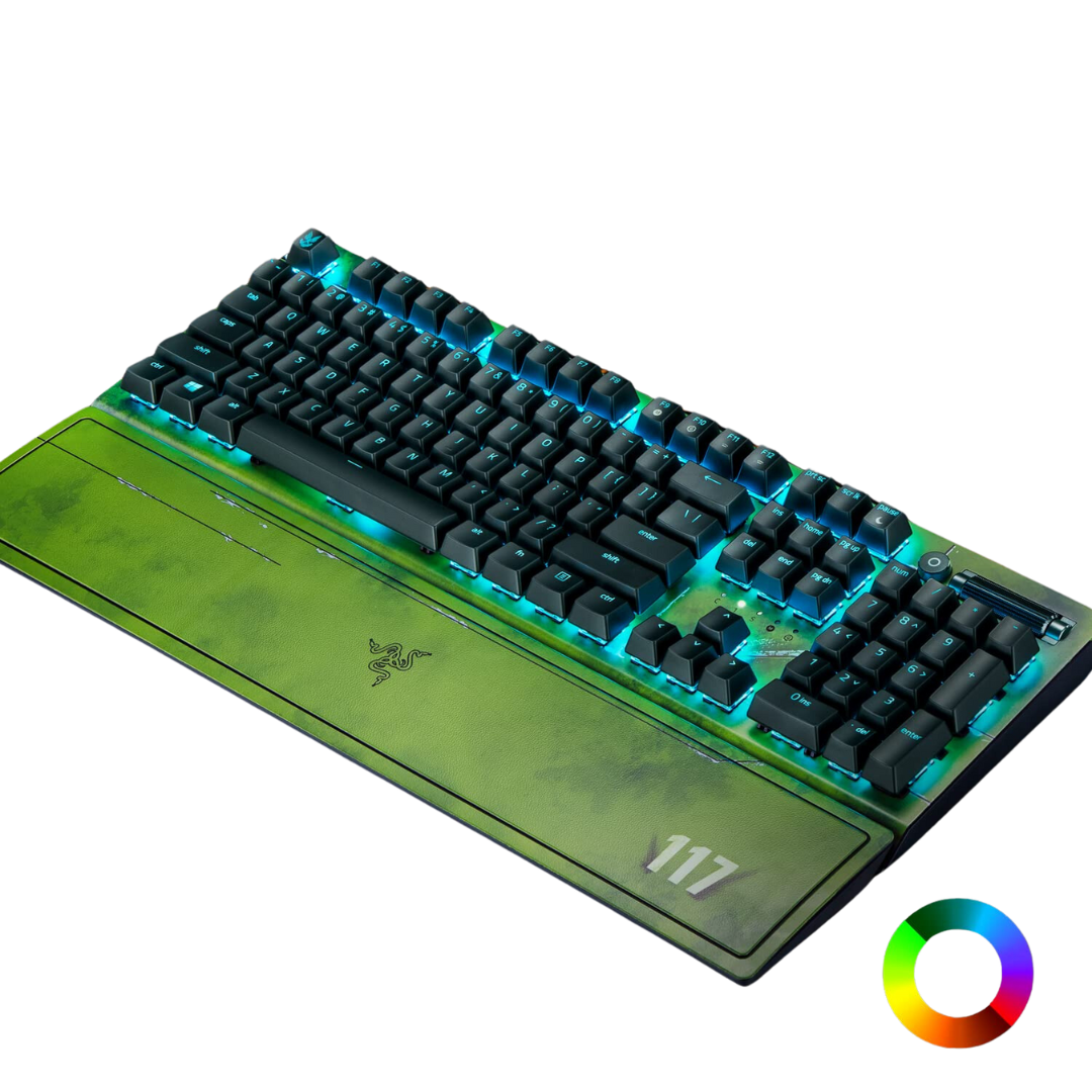 Razer BlackWidow V3 Halo Infinite Edition Gaming Keyboard, RZ03-03542600-R3M1, Razer™ Green Mechanical Switch, RGB Backlighting, Full Size, Wrist Rest, Doubleshot ABS Keycaps, 2 Year Warranty