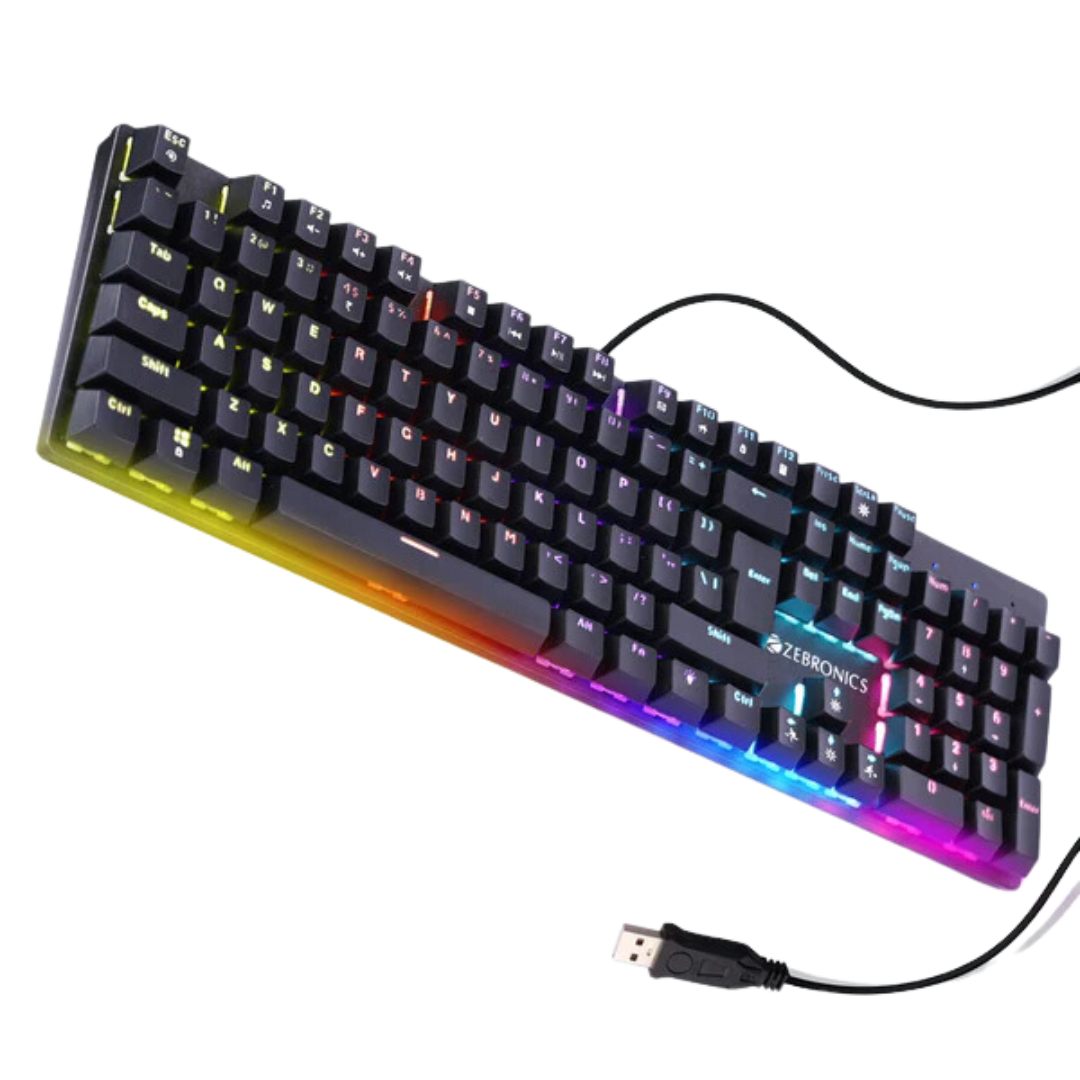 Zebronics Kb-Zeb K4001M Nitro Plus Red Switches Mechanical Keyboard 104 Keys 2 Yrs Warranty