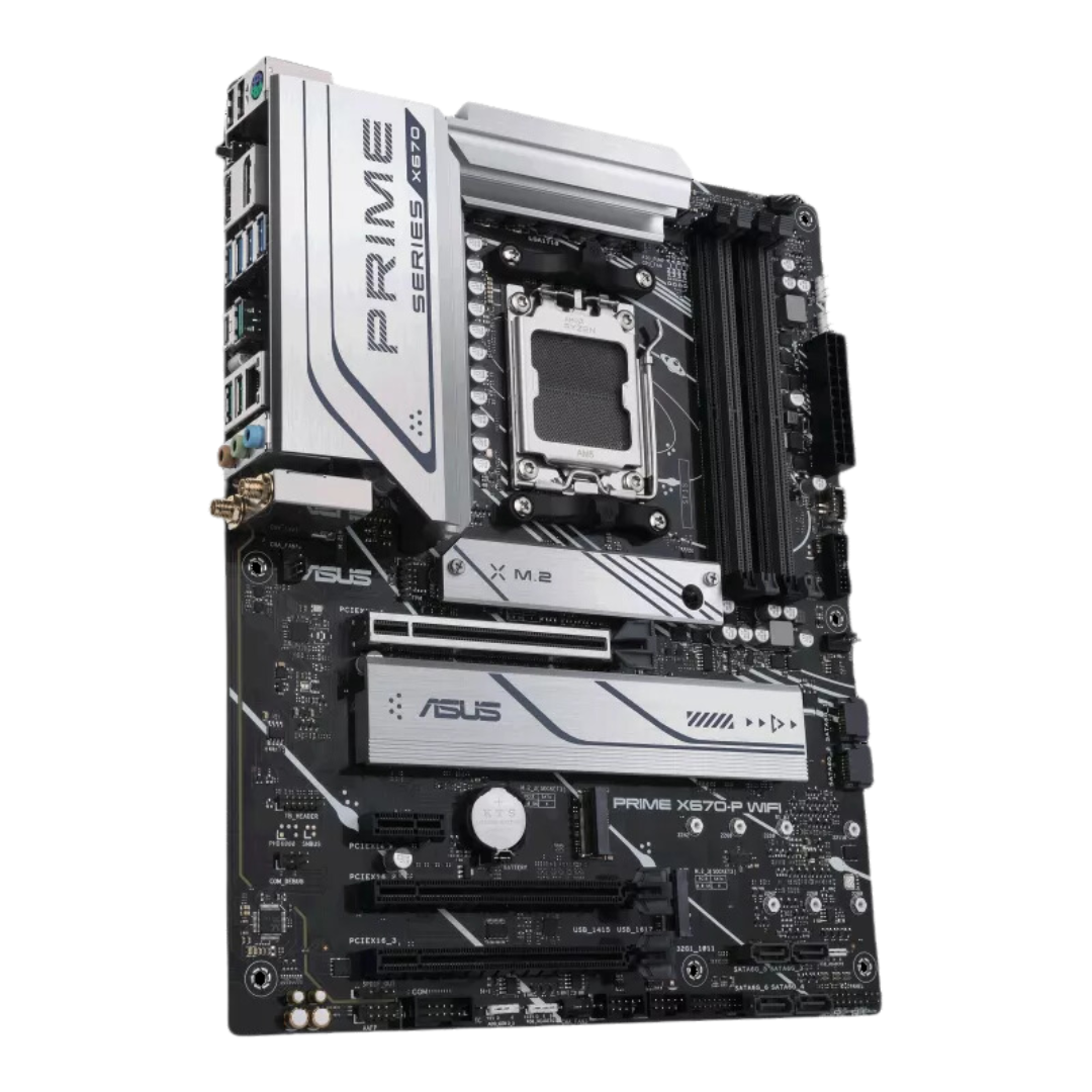 Asus Prime X670-P WIFI CSM Motherboard for AMD Ryzen 7000 Series with DDR5 Memory, PCIe 4.0 Slots, and Wi-Fi 6