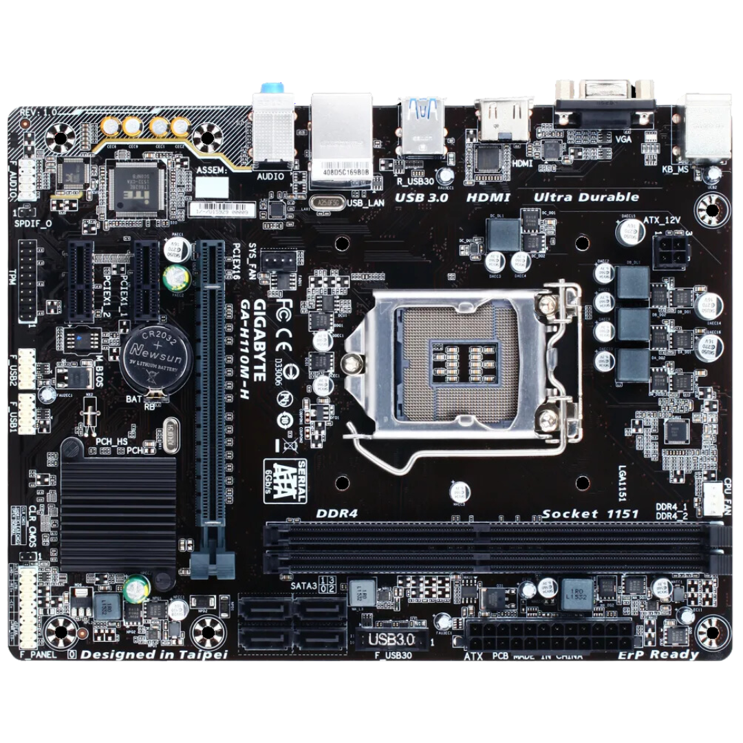 GIGABYTE GA-H110M-H Micro ATX Motherboard with Intel H110 Chipset