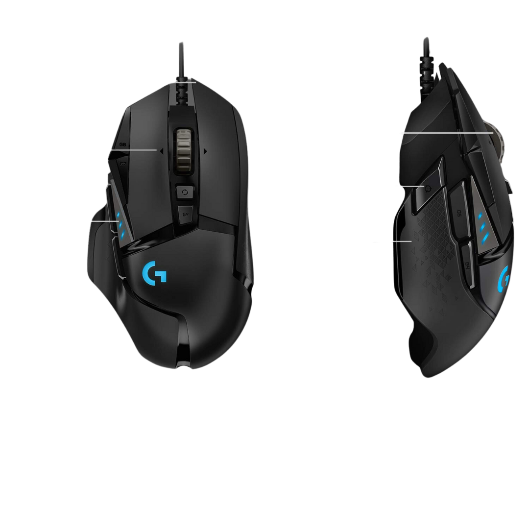 Logitech G502 Hero High Performance Wired Gaming Mouse, Hero 25K Sensor, 25,600 DPI, RGB, Adjustable Weights, 11 Programmable Buttons, On-Board Memory, PC/Mac