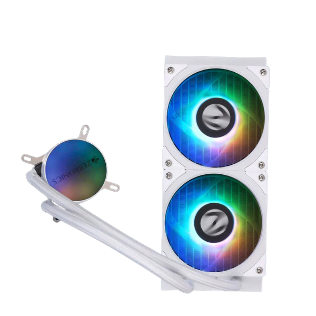 Zebronics ZEB-AIO240AW 240MM Aio Cooler (White) with RGB & Fan Controller