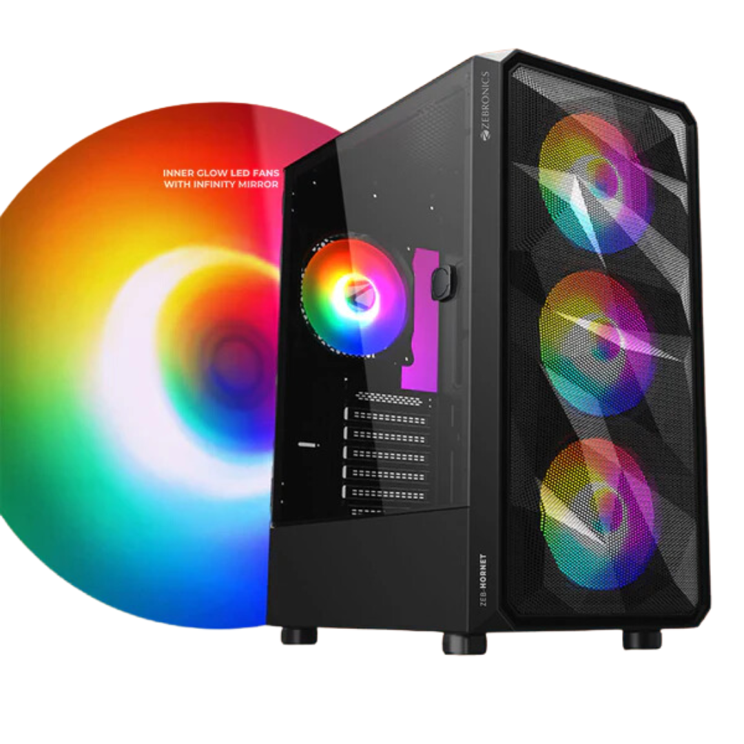 Zebronics Hornet White ATX Mid Tower Computer Case – Shweta Computer Bazar