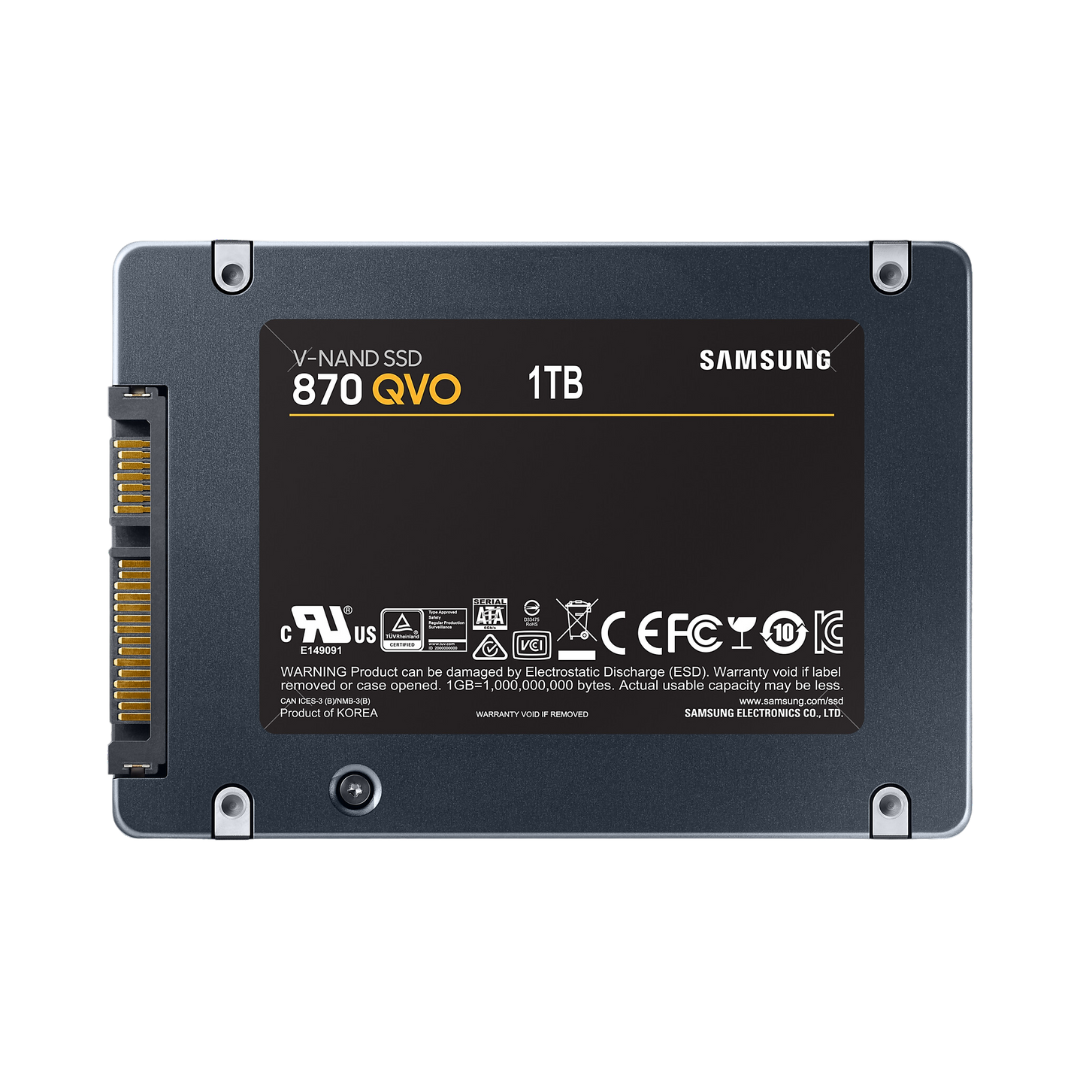 Samsung 1TB 870 QVO 2.5" MZ-77Q1T0BW SATA SSD 1,000 GB - Up to 560 MB/s Seq. Read - AES 256-bit Encryption - TRIM & S.M.A.R.T Supported