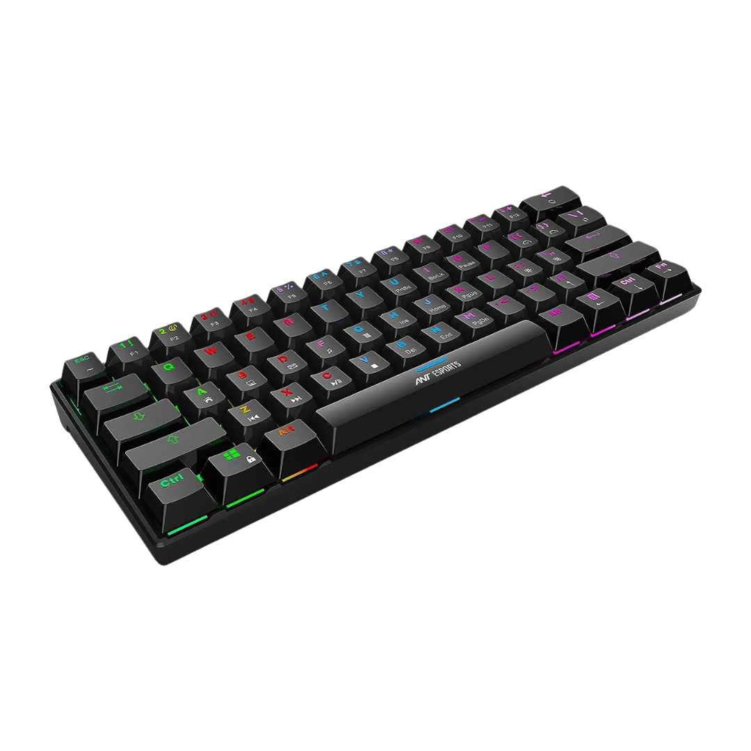 Ant Esports MK1300 Mini Mechanical Gaming Keyboard - USB Type-C 61 Key Blue Switch LED Backlight