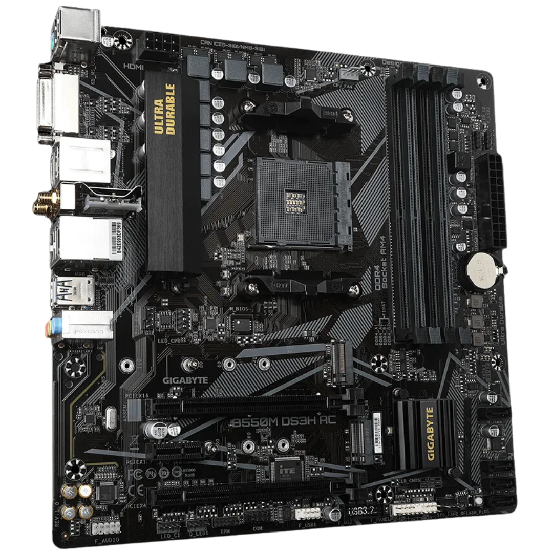 Gigabyte B550M DS3H Micro ATX Motherboard with AMD Ryzen CPU Support