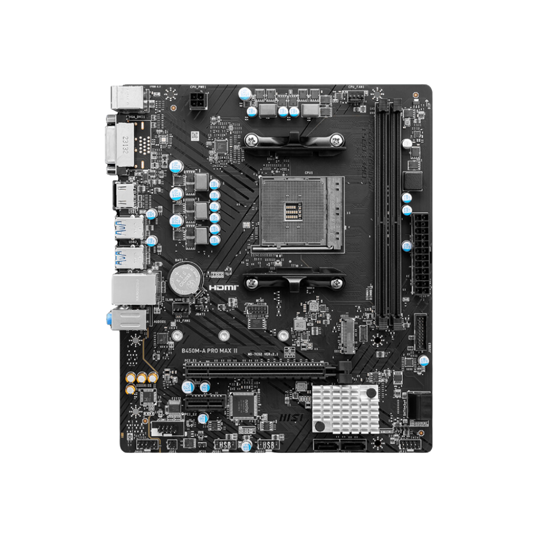 MSI B450M-A PRO MAX II AM4 Motherboard with Ryzen 5000 Series Support