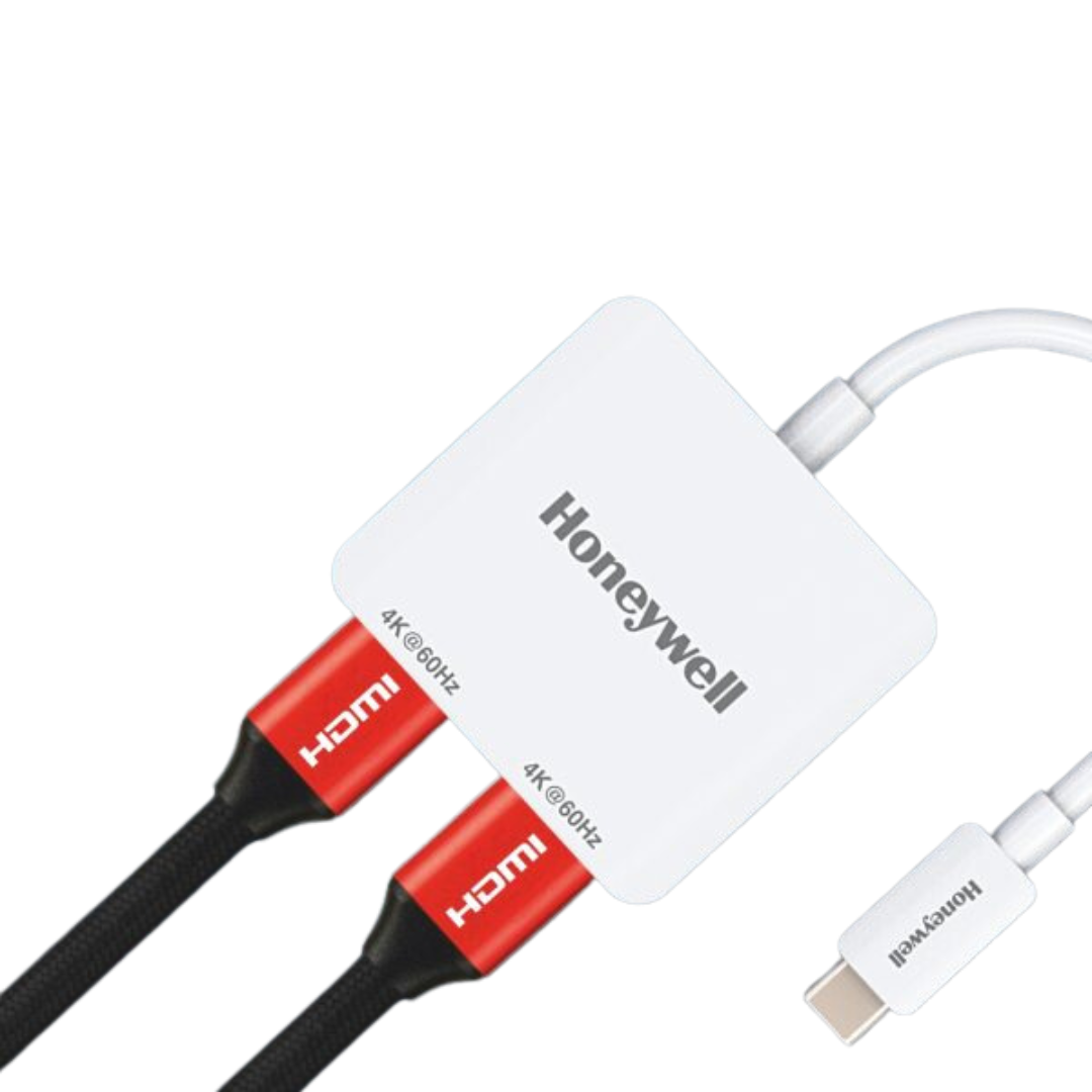 Honeywell Type C to Dual HDMI Adapter - 3 Year Warranty, Compact Design, 4K Resolution Support