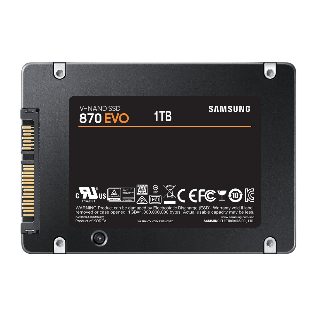 Samsung 1TB SSD 870 EVO MZ-77E1T0BW - 2.5" SATA 6GB/s 560MB/s R 530MB/s W 5-Year Warranty