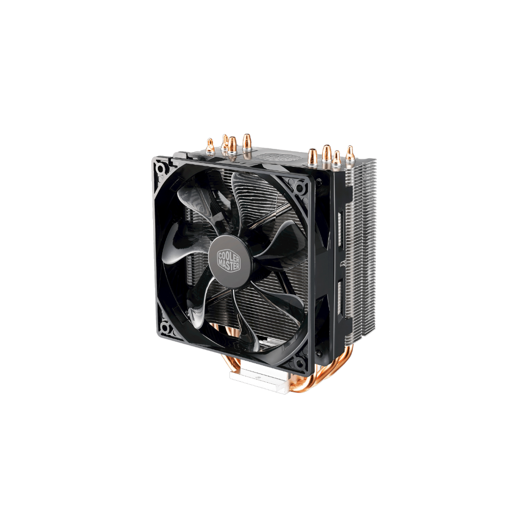 Cooler Master 212 TURBO LED Air Cooler - White & Silver, LGA1700, LGA1200, AM5, AM4, 120 x 108 x 160 mm, 4 Heat Pipes, 2 Fan Profiles, 66.3 CFM, 31 dBA, Sleeve Bearing, 2 Years Warranty