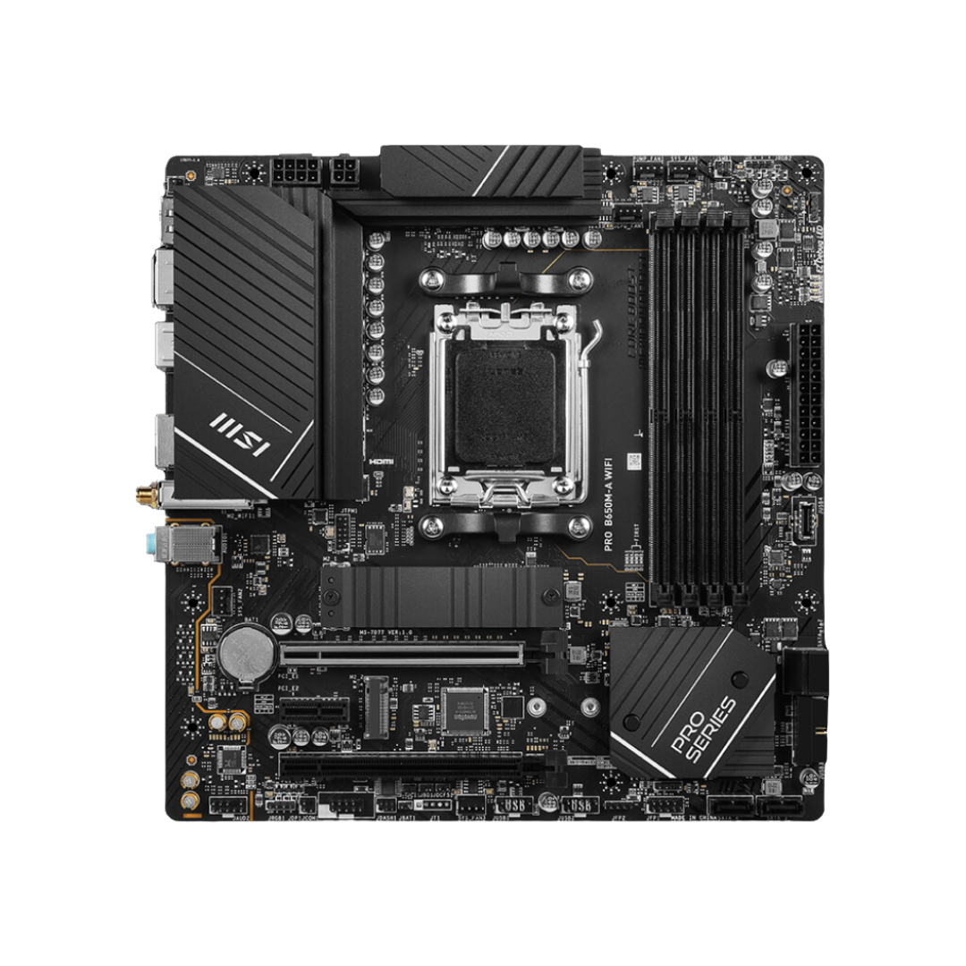 MSI PRO B650M-A WIFI DDR5 AM5 Motherboard with 2.5G LAN & Wi-Fi 6E