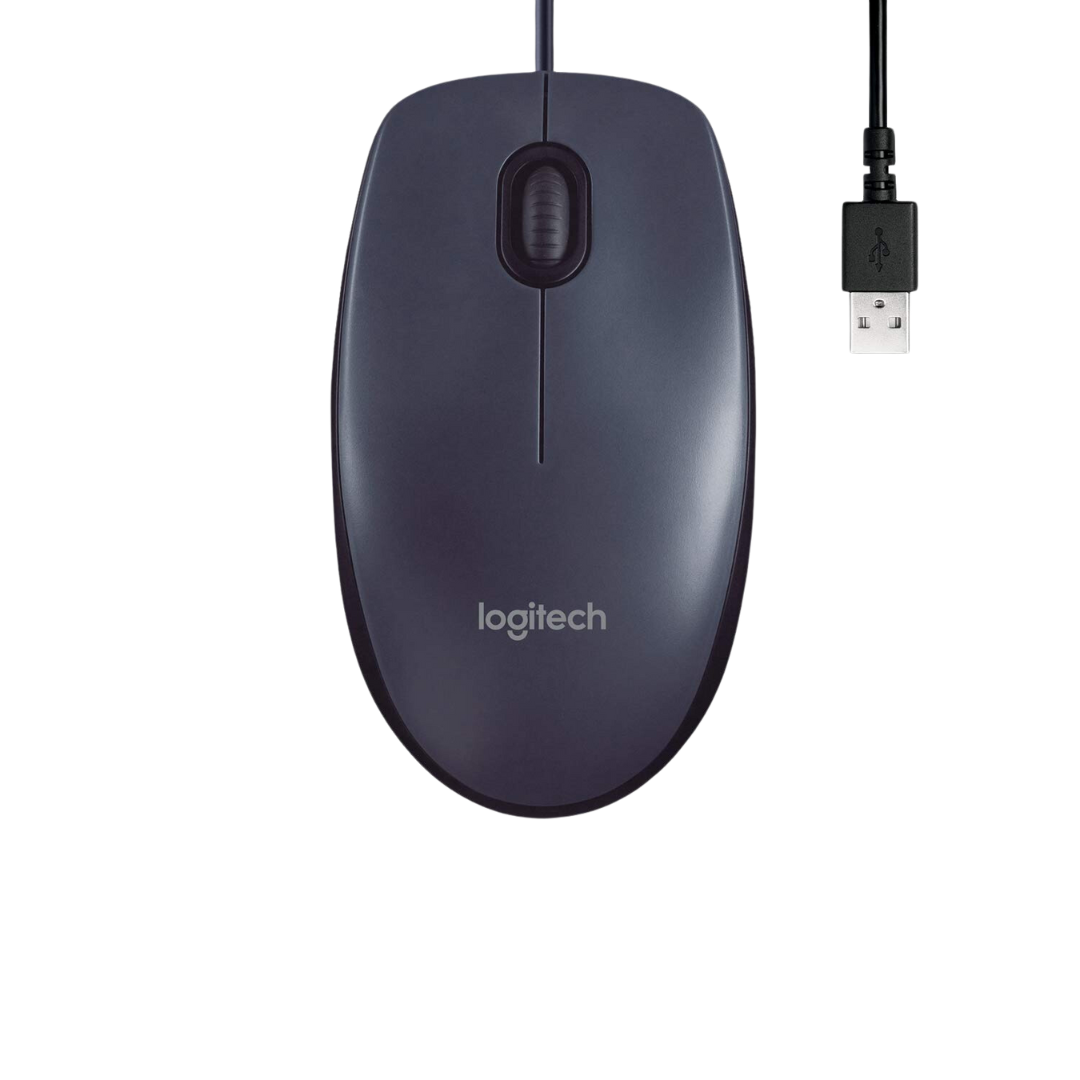 Logitech M100r Black Optical Mouse, 1000 DPI, 3 Buttons, 180 cm Cable
