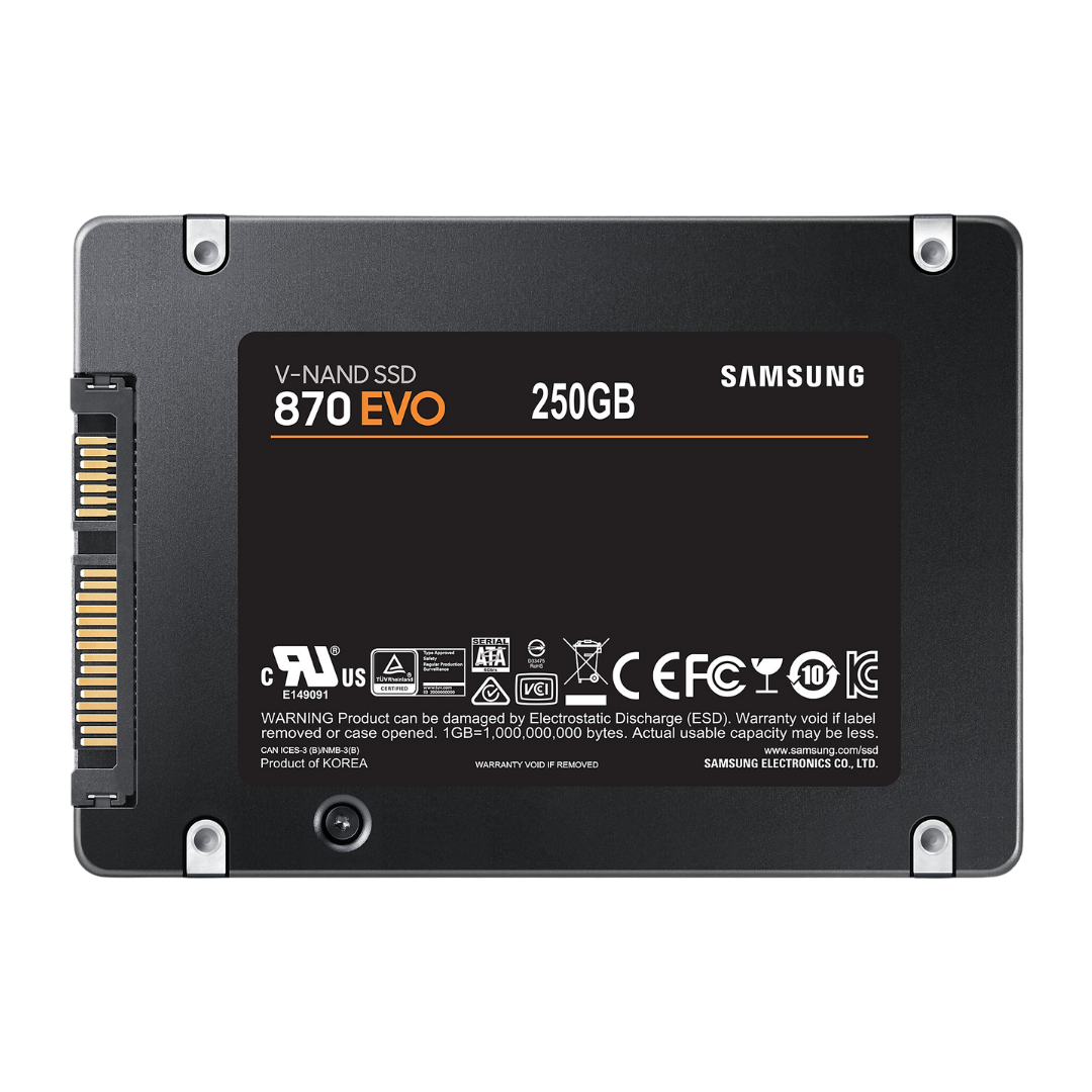 Samsung 870 EVO 250GB SSD 2.5" - SATA 6 GB/s - Up to 560MB/s Read Speed