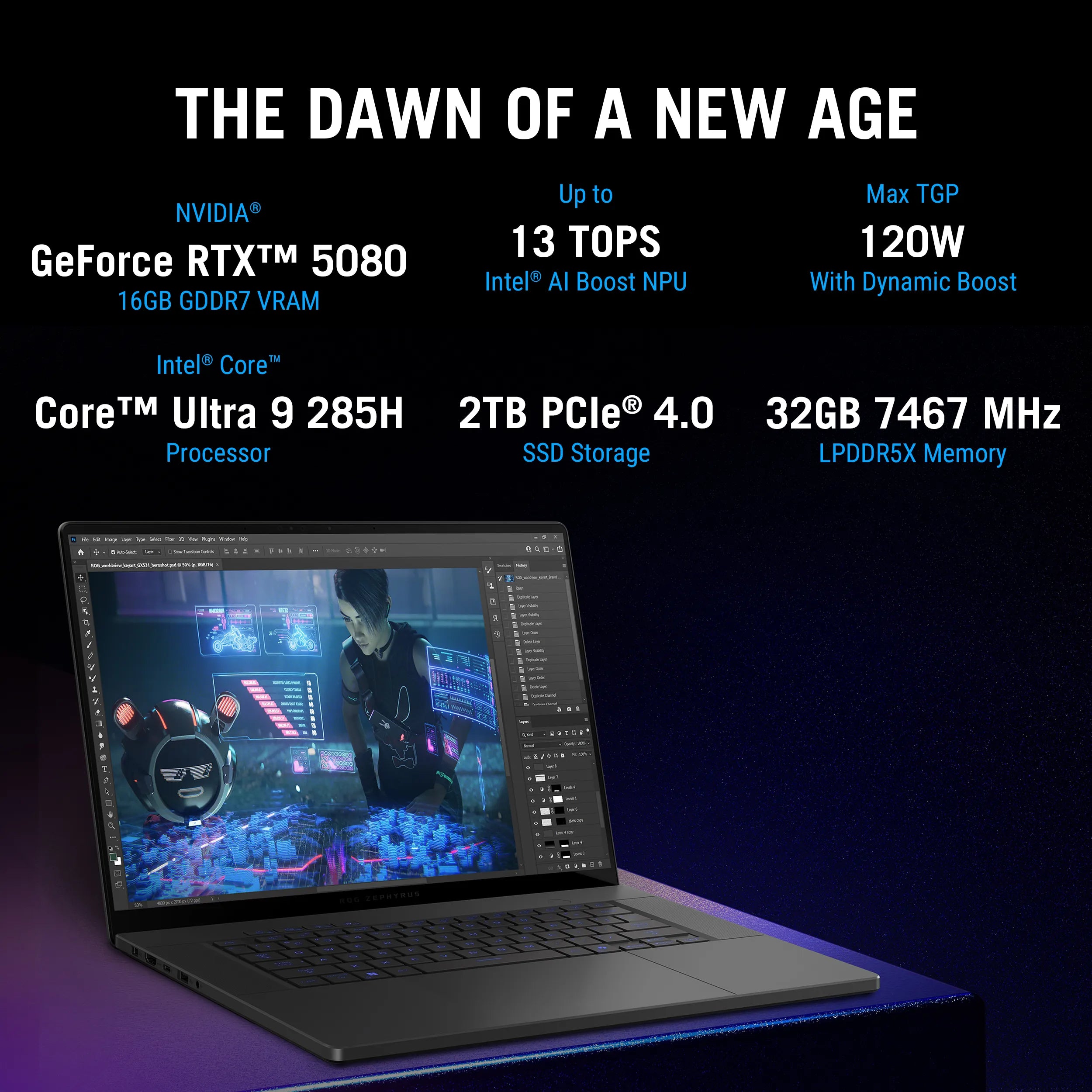 Asus ROG Zephyrus G16, Gaming Laptop, Intel Core Ultra 9 285H, RTX 5080 GPU, 32GB, 2TB PCIe® 4.0 NVMe™ M.2 SSD, 40.64 cms (16) ,2.5K, GU605CW-QR133WS - | Buy Online at Shwetha Computers