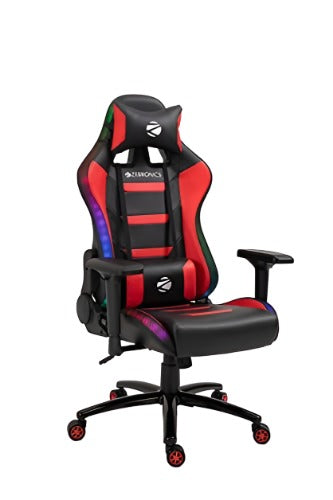 Zebronics Black With Red Gaming Chair (Zeb-GC3000) Wing Back, Adjustable Height, Faux Leather