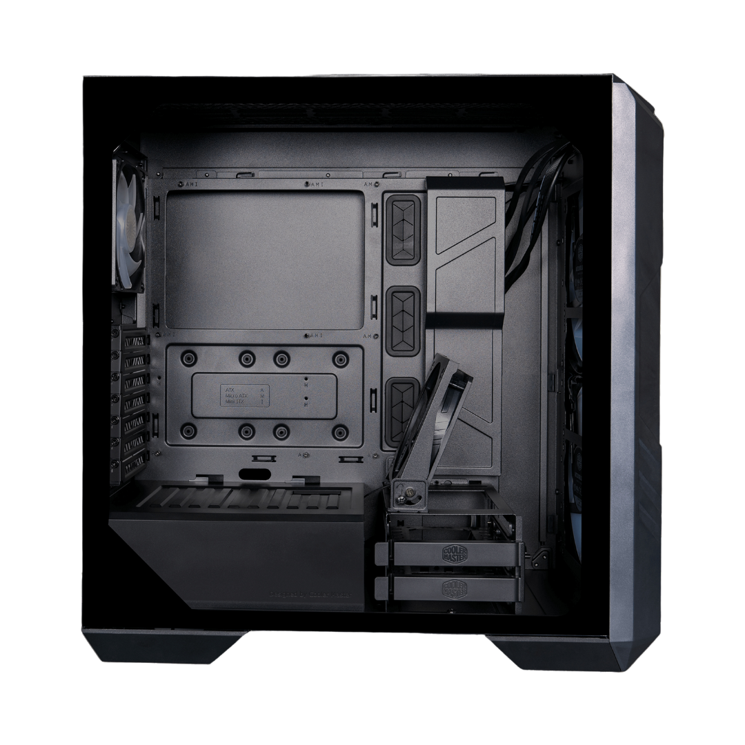 Cooler Master H500 HAF Black Mid Tower Cabinet with Tempered Glass Panel, 200mm ARGB Fans