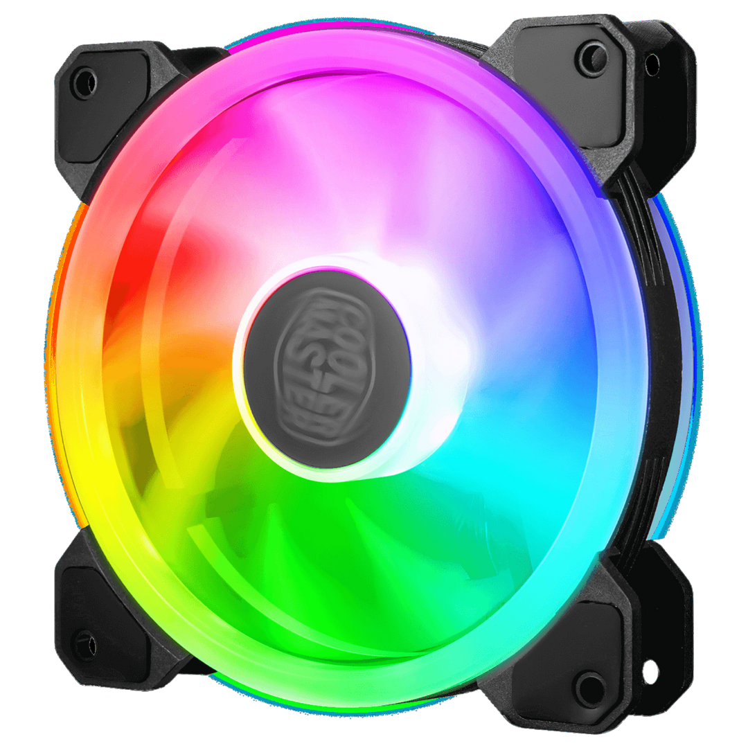 Cooler Master MasterFan MF120 S3 ARGB 120mm Case Fan - 16 Addressable RGB LEDs - 650-1800 RPM - 52 CFM - 1.82 mmH2O - Rifle Bearing - 2 Year Warranty