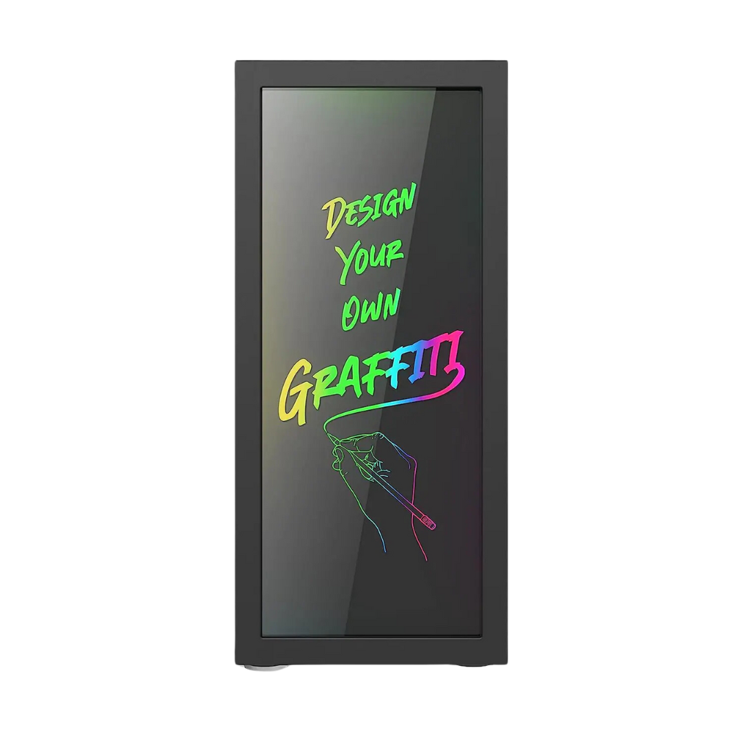 Ant Esports Graffiti ATX Black Cabinet - Tempered Glass, 360 Radiator Support