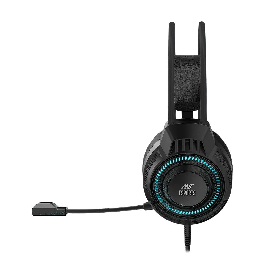 Ant Esports H580 Pro RGB Gaming Headset - Black, 40mm Speaker, Omni Directional Mic, 2M USB + 2X3.5mm Connector