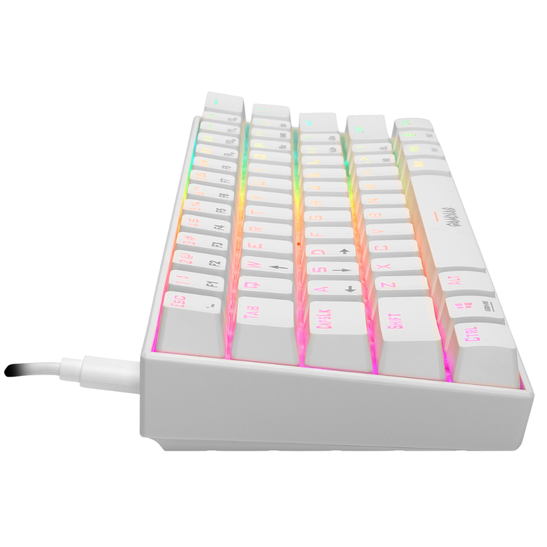 Gamdias Hermes E3 Mechanical Keyboard - White Color, Blue & Red Switches, 50M Lifecycle, 32KB Memory, 1000Hz Polling Rate, N-Key Rollover, RGB Backlit