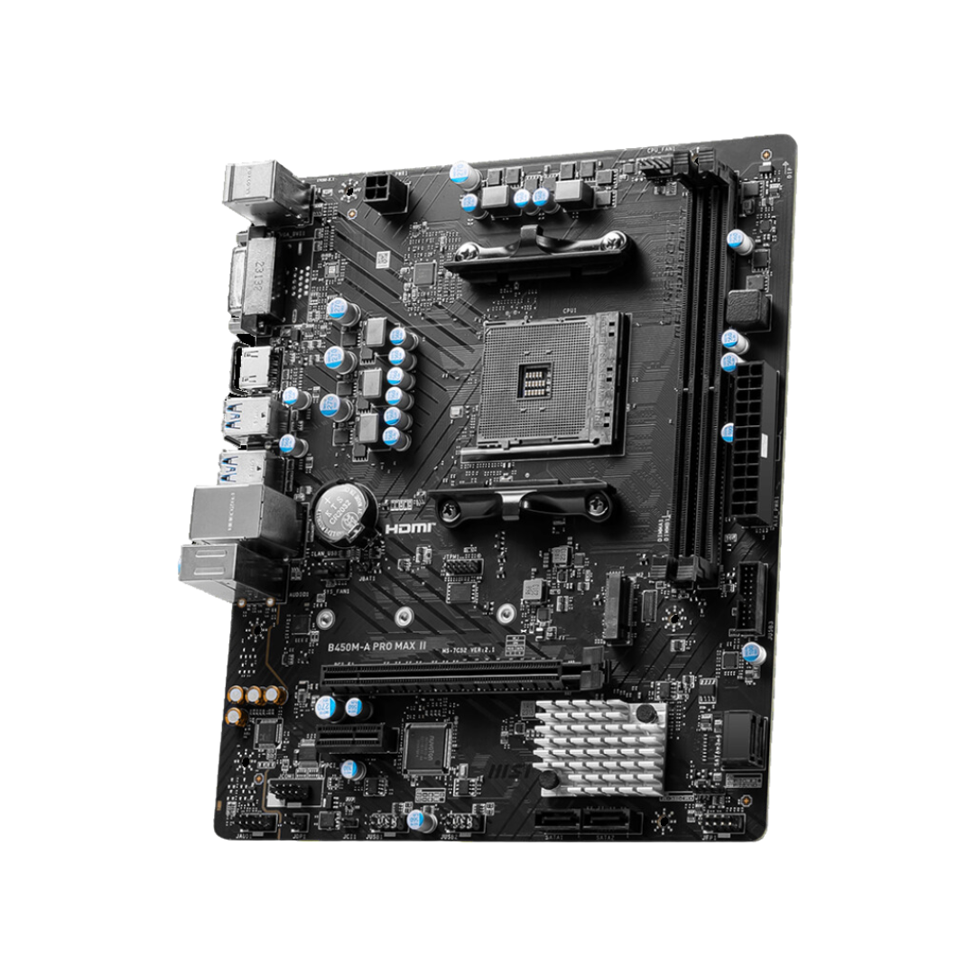 MSI B450M-A PRO MAX II AM4 Motherboard with Ryzen 5000 Series Support