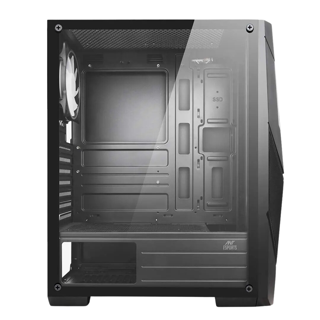 Ant Esports ICE-211TG ATX/ITX/Micro-ATX Chassis w/ 2x3.5" & 3x2.5" Drive Bays, Front 140mm x 2 / 120mm x 3 Fan Support, Preinstalled 120mm ARGB Fans, Liquid Cooling Support, 7 Expansion Slots, 1xUSB 3.0, 2xUSB 2.0, 315mm VGA Card Length