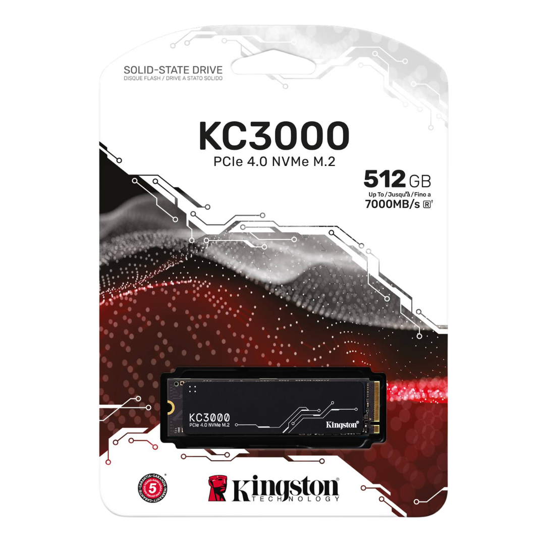 KINGSTON KC3000 PCIe 4.0 NVMe M.2 512GB SSD - 7000/3900MB/s Sequential Read/Write