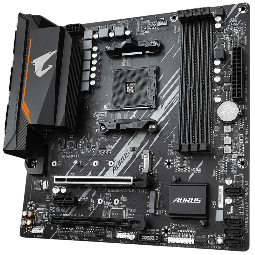 Gigabyte B550M AORUS ELITE Micro ATX Motherboard with AMD B550 Chipset
