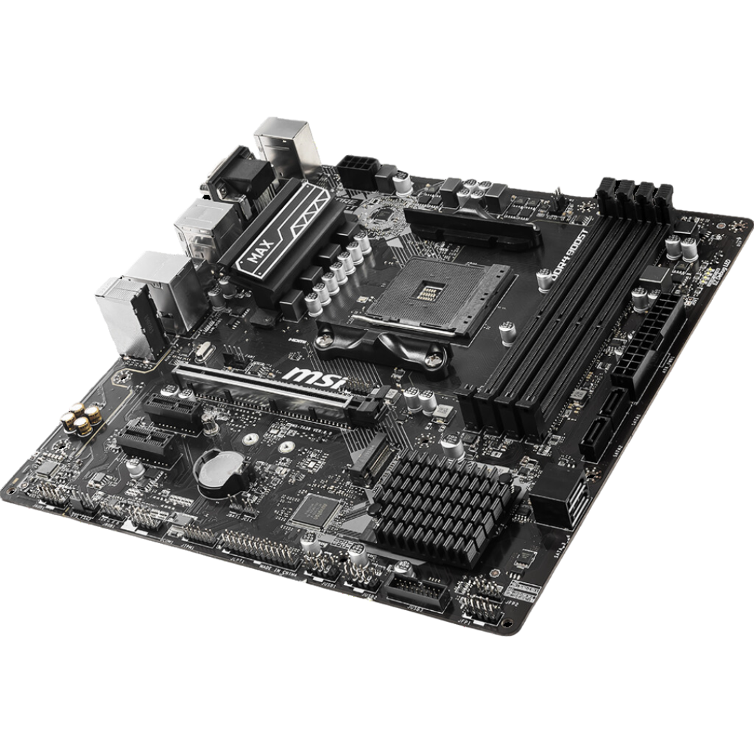MSI B450M Pro-VDH Max AM4 Socket Motherboard - Ryzen 9 Support, AMD B450 Chipset, DDR4 Memory, Realtek 8111H LAN Controller, USB 3.2 Ports, m-ATX Form Factor