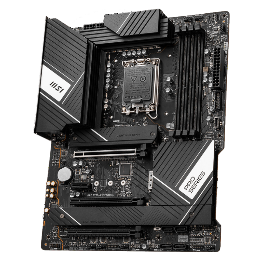 MSI PRO Z790-A WiFi DDR4 Motherboard with Intel Wi-Fi 6E, 2.5G LAN, USB 3.2 Gen2, PCIe 5.0, 4x M.2, HDMI 2.1, and Supports Windows 11