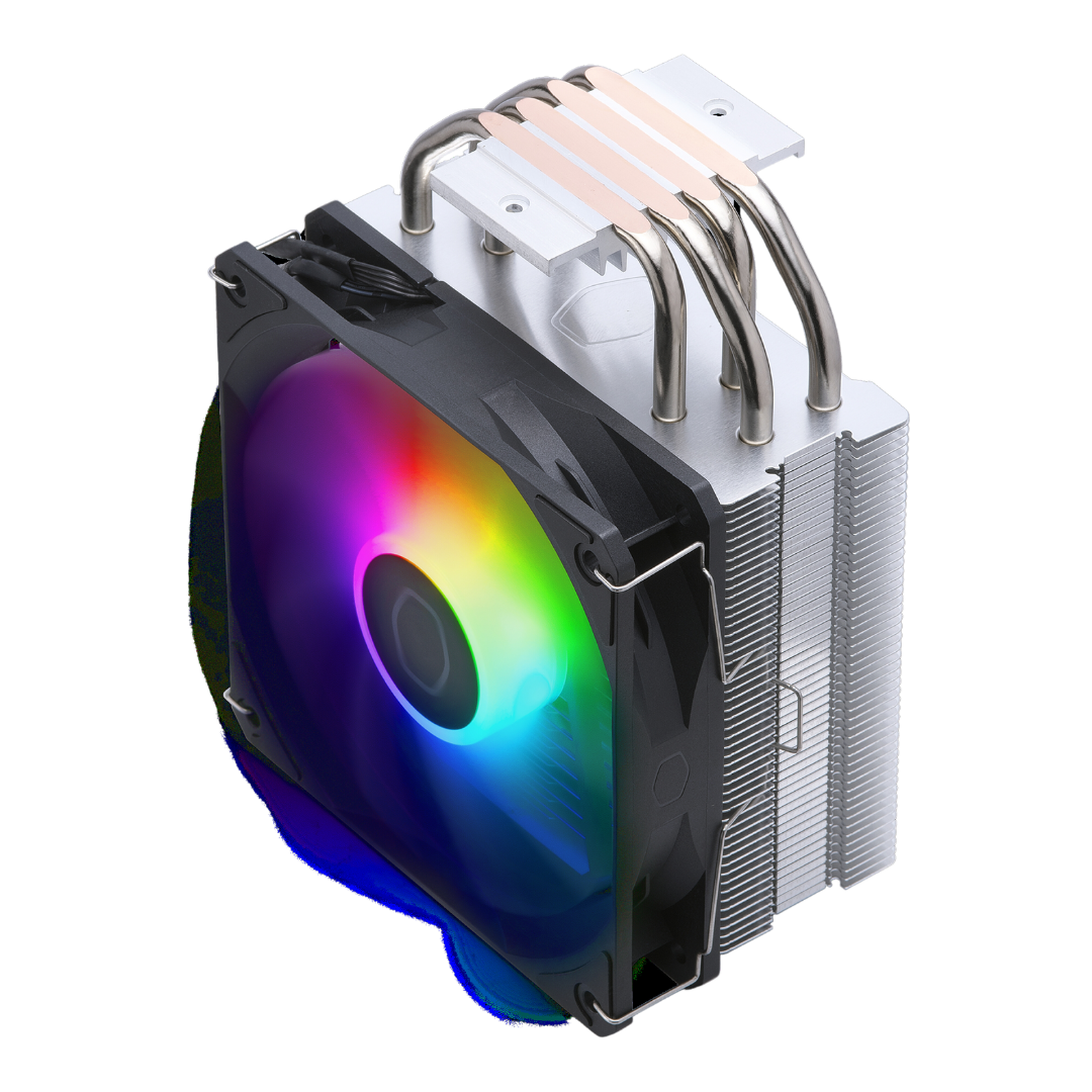 Cooler Master AIR Cooler 212 SPECTRUM V3 Silver 120mm 4-Heat Pipe CPU Fan RGB 71.93 CFM