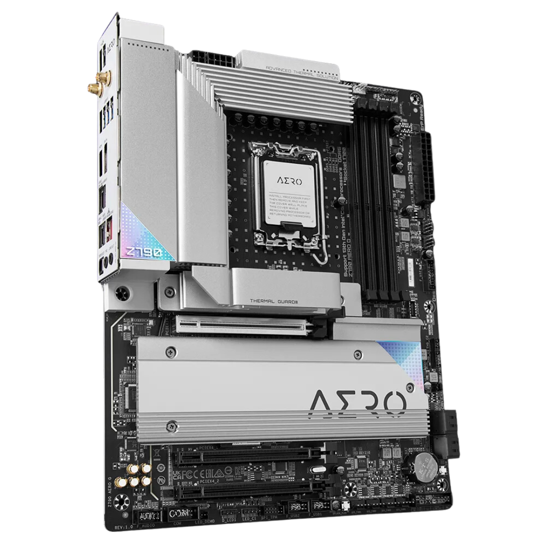 Gigabyte Z790 Aero G (Wi-Fi) ATX Motherboard - Intel Z790 Express Chipset, DDR5 7600(O.C.), HDMI 2.1, Intel Wi-Fi 6E AX211, PCIe 4.0, USB 3.2 Gen 2x2