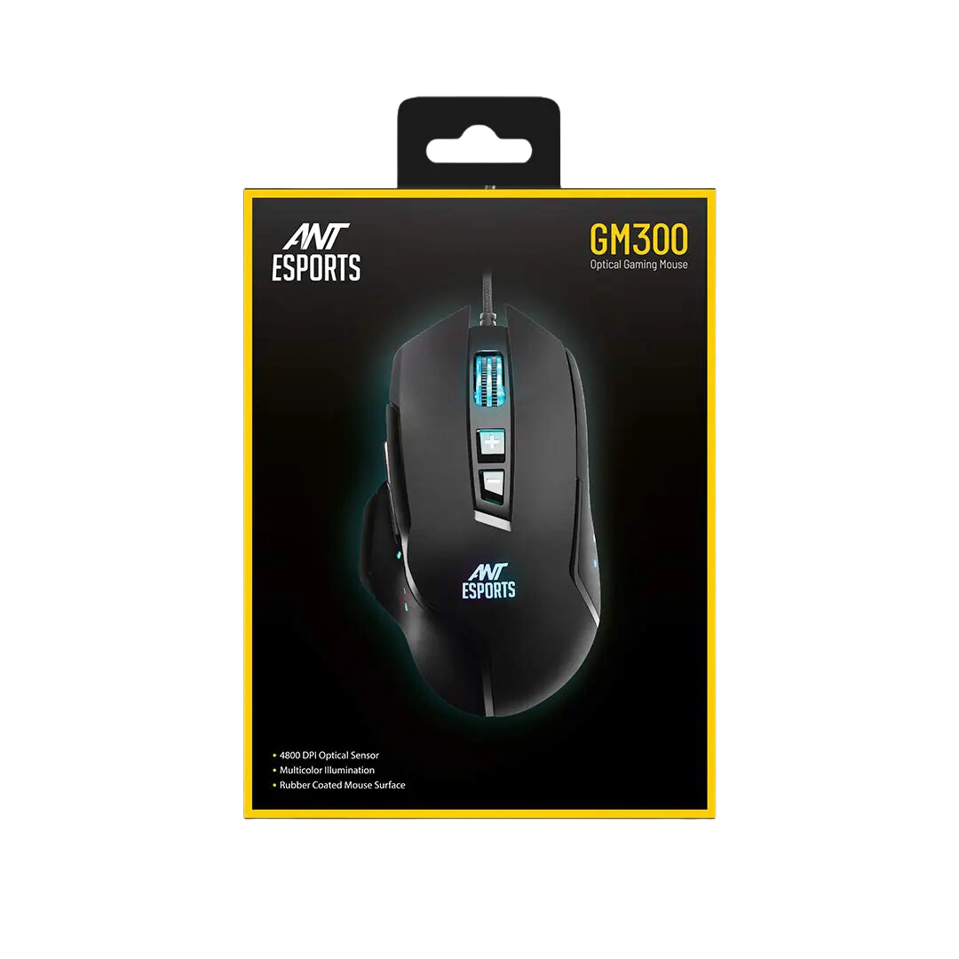 Ant Esports GM300 RGB Gaming Mouse with Optical Sensor 4800 DPI Wired USB Plug and Play 1 Year Warranty