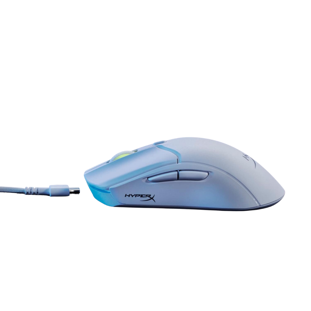 HyperX Pulsefire Haste 2 Wireless RGB Gaming Mouse (White) - 26000 DPI, 650 IPS, 100 Hour Battery Life