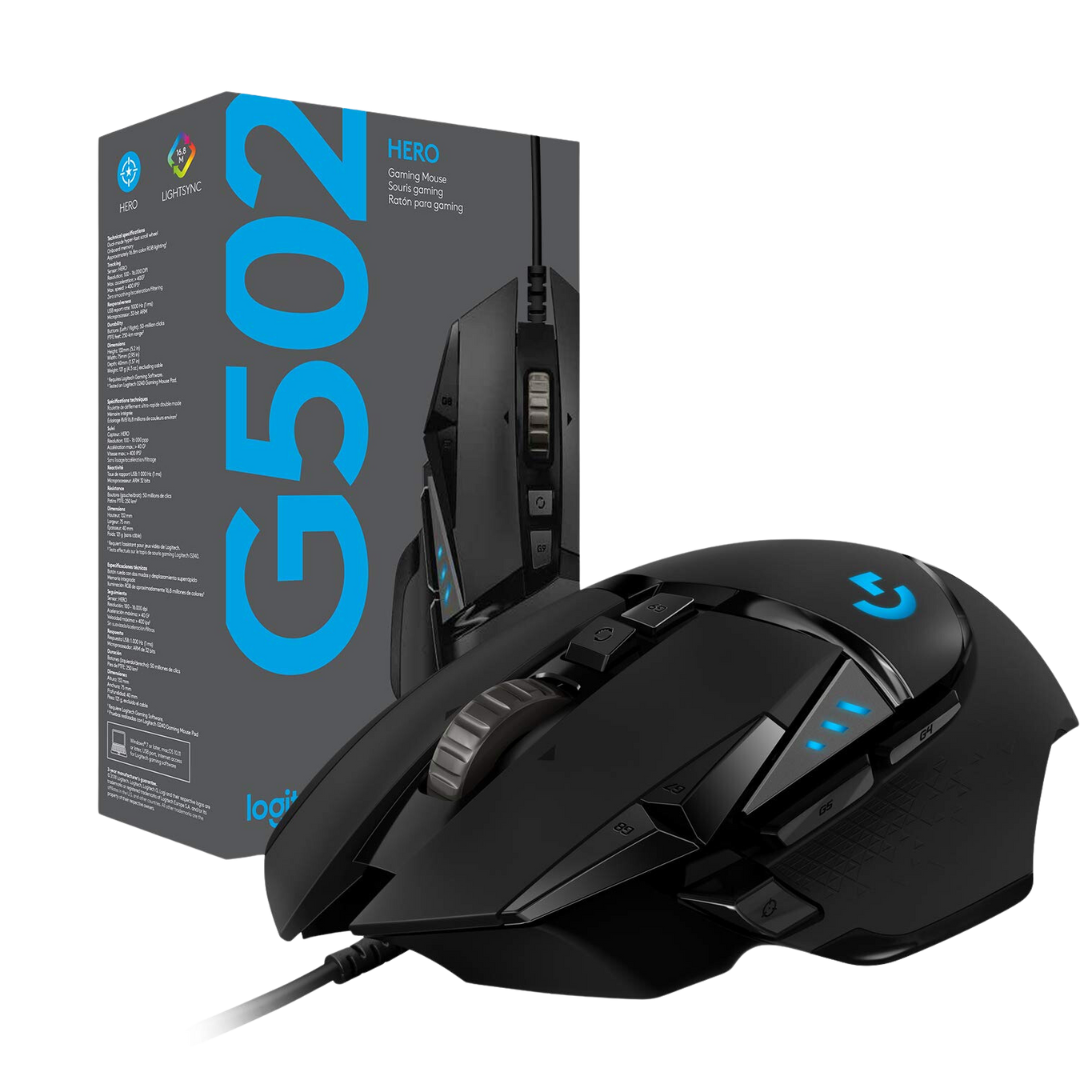 Logitech G502 Hero High Performance Wired Gaming Mouse, Hero 25K Sensor, 25,600 DPI, RGB, Adjustable Weights, 11 Programmable Buttons, On-Board Memory, PC/Mac