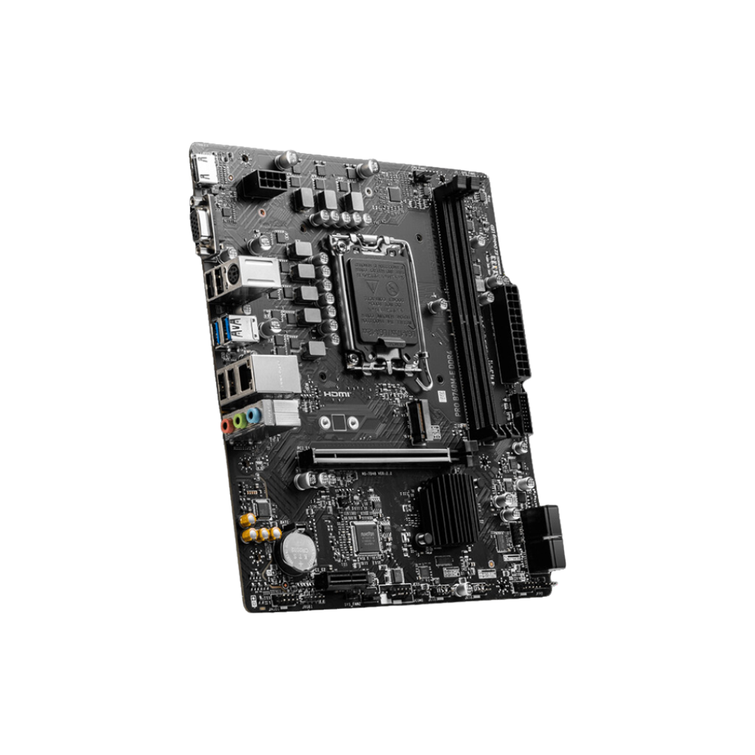 MSI PRO B760M-E DDR4 Motherboard: Intel 14th/13th/12th Gen CPU Support,
64GB Memory, PCIe 4.0, SATA RAID, Windows 11 Support