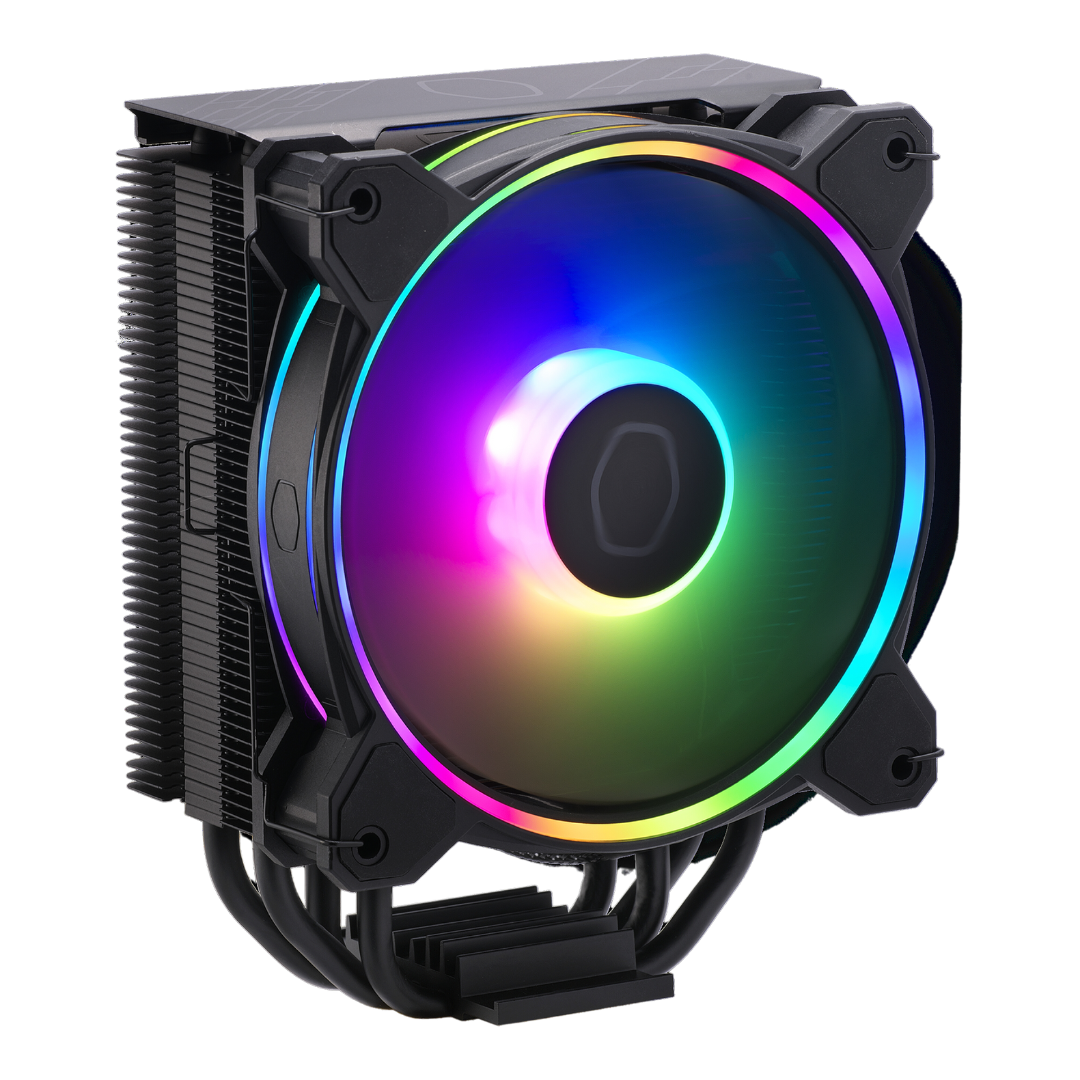 Cooler Master AIR Cooler 212 HALO Black - 4 Heat Pipes, Addressable RGB Fan, LGA1700/LGA1200/AM5 Compatible