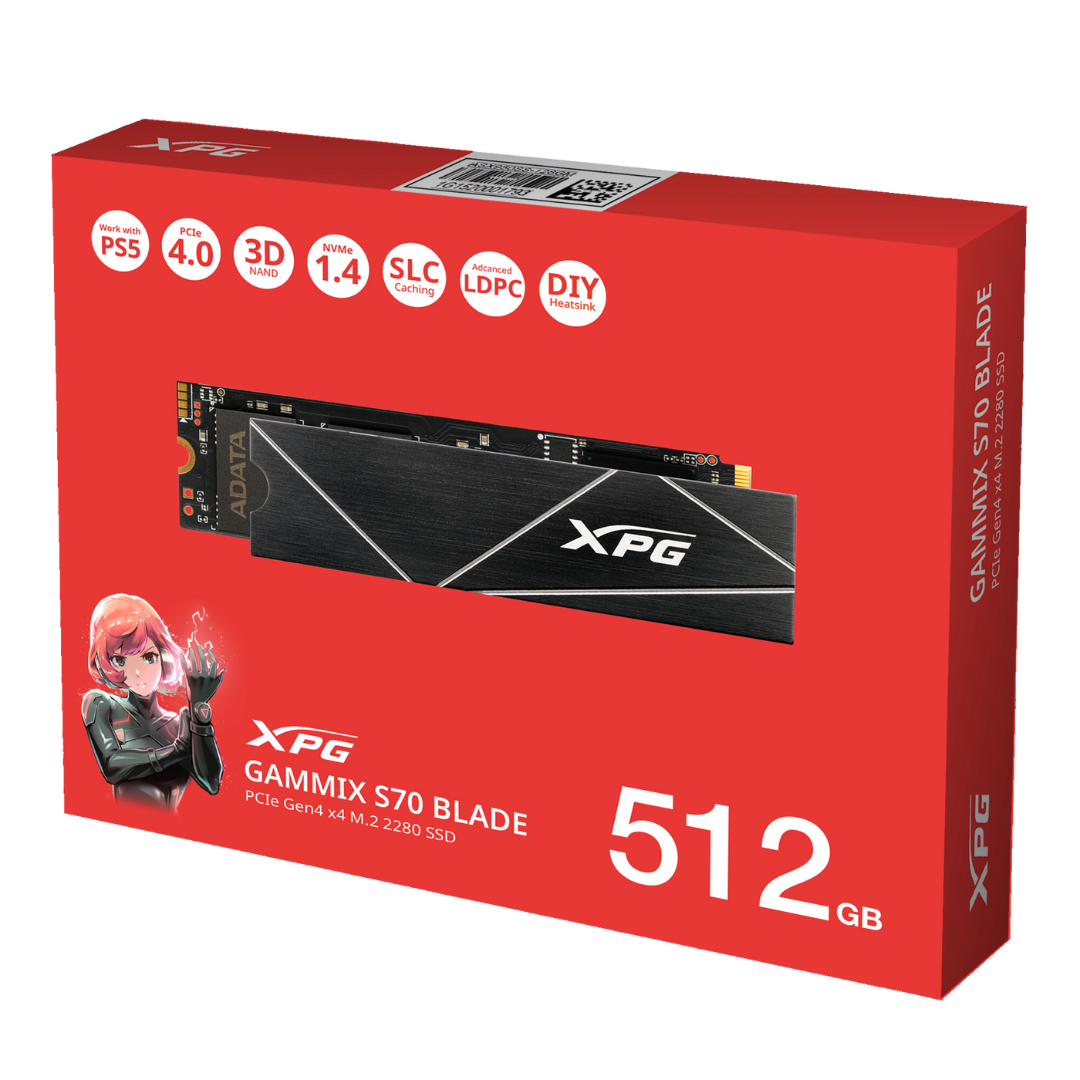 Adata XPG GAMMIX S70 Blade PCIe Gen4x4 M.2 512GB SSD