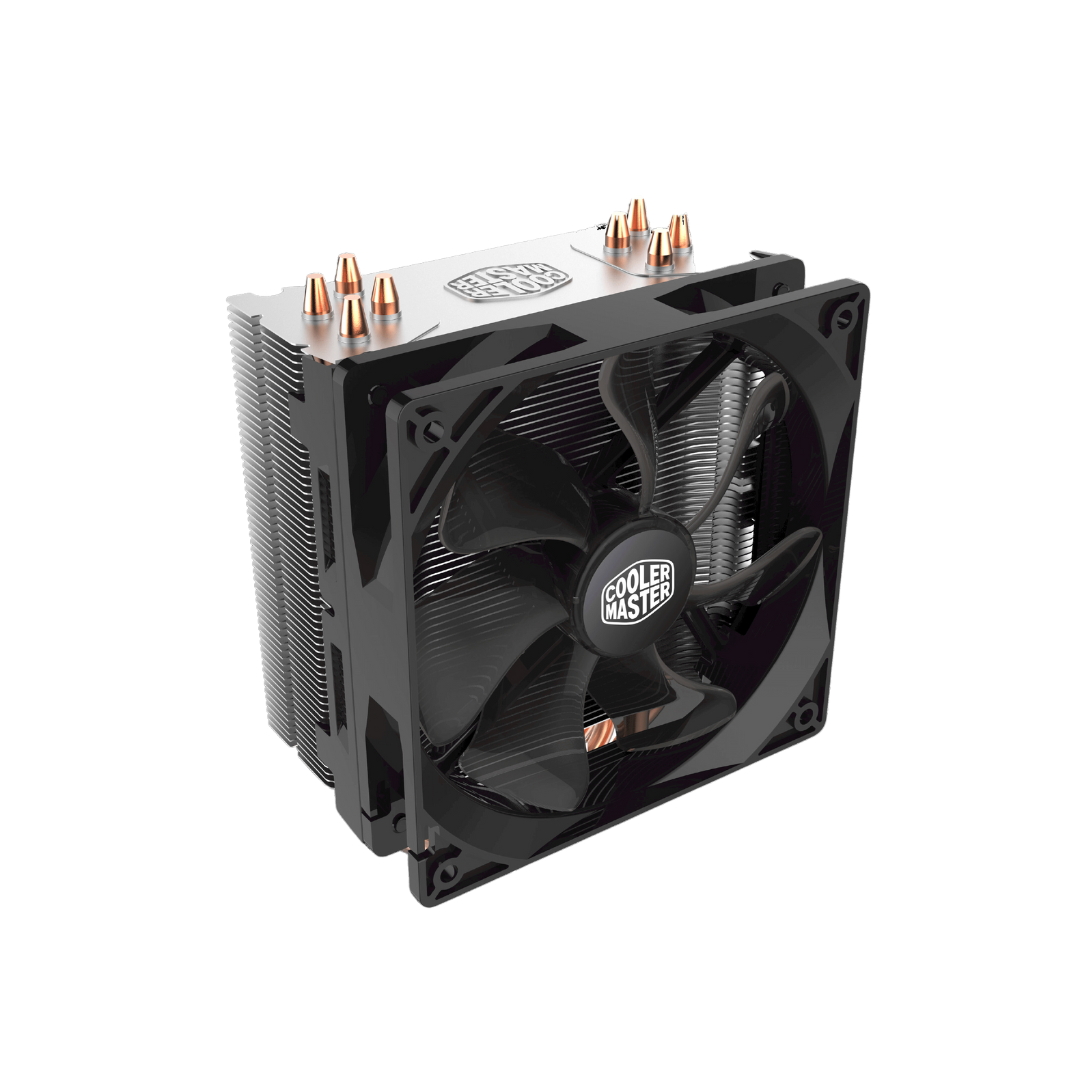 Cooler Master 212 TURBO LED Air Cooler - White & Silver, LGA1700, LGA1200, AM5, AM4, 120 x 108 x 160 mm, 4 Heat Pipes, 2 Fan Profiles, 66.3 CFM, 31 dBA, Sleeve Bearing, 2 Years Warranty