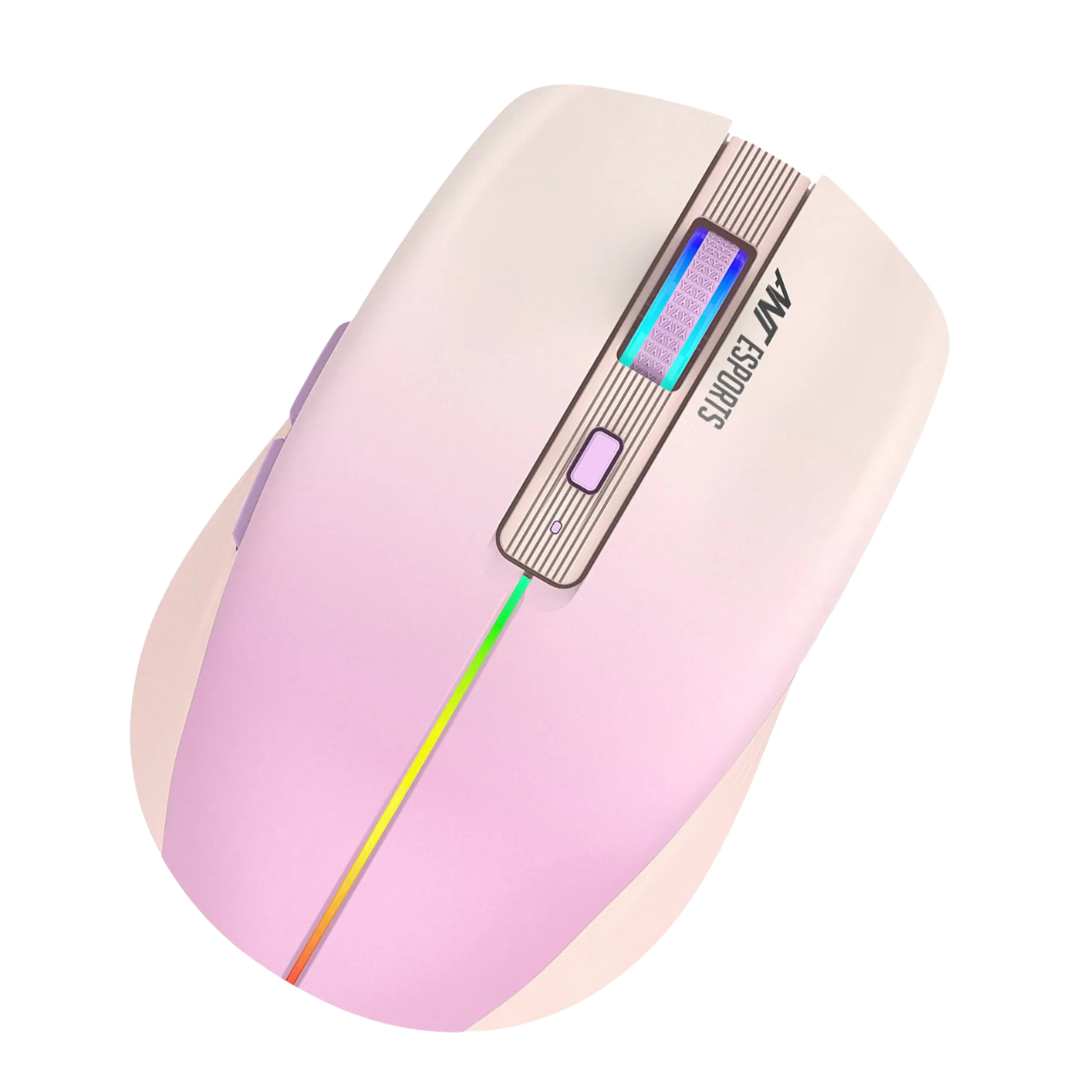 Ant Esports GM400W RGB Wireless Gaming Mouse - Light Pink, Rose 3200 DPI