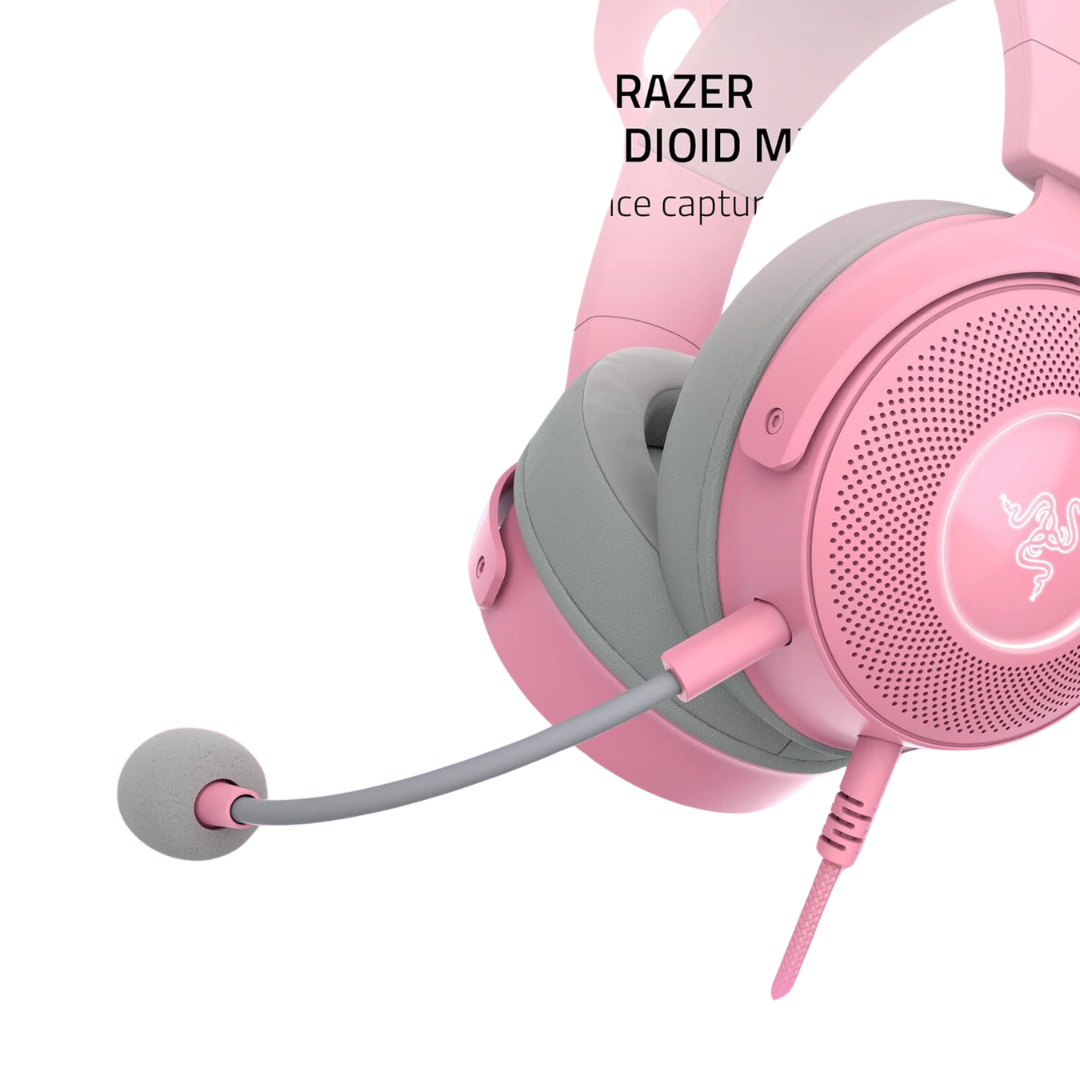 Razer Kraken Kitty V2 Pro RGB Gaming Headset (Quartz) - TriForce Titanium Drivers, Passive Noise Cancellation, USB Type A, Detachable HyperClear Cardioid Mic, THX Spatial Audio