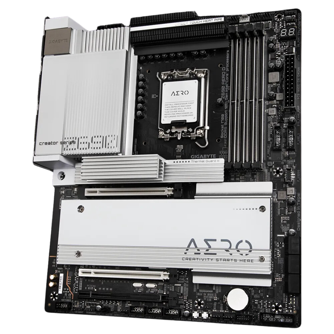 Gigabyte Z690 AERO D DDR5 Motherboard - LGA1700, Intel Z690 Express Chipset, DDR5 6400(O.C.), PCIe 4.0, Thunderbolt™ 4, 10GbE LAN, WIFI 6E, E-ATX