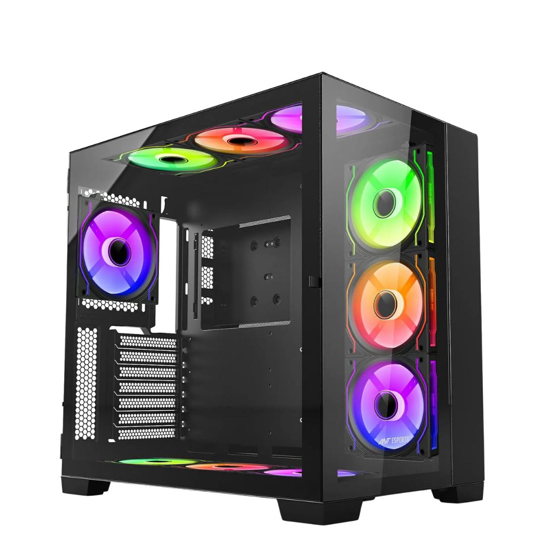 Ant Esports Crystal XL Black Chassis with Tempered Glass