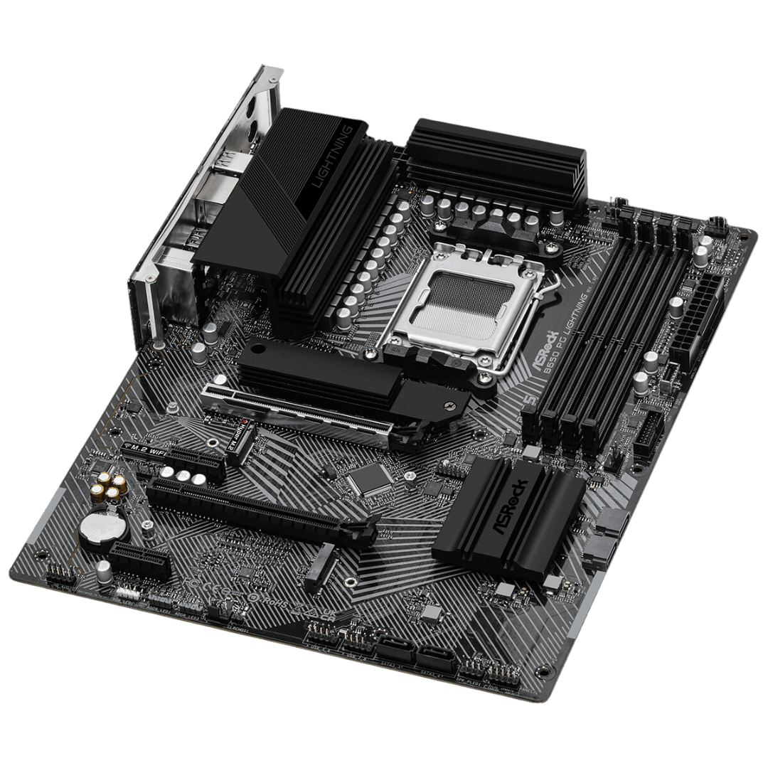 ASRock B650 PG Lightning Motherboard with PCIe Gen5, Dual Channel DDR5, and 2.5G LAN