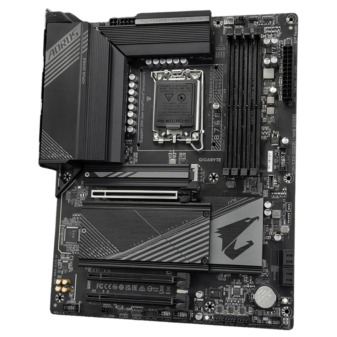 Gigabyte B760 AORUS ELITE AX DDR5 Motherboard - LGA1700, PCIe 4.0, 4K HDMI, 2.5GbE LAN, USB 3.2 Gen 2, WIFI 6E, Bluetooth 5.3, ATX Form Factor