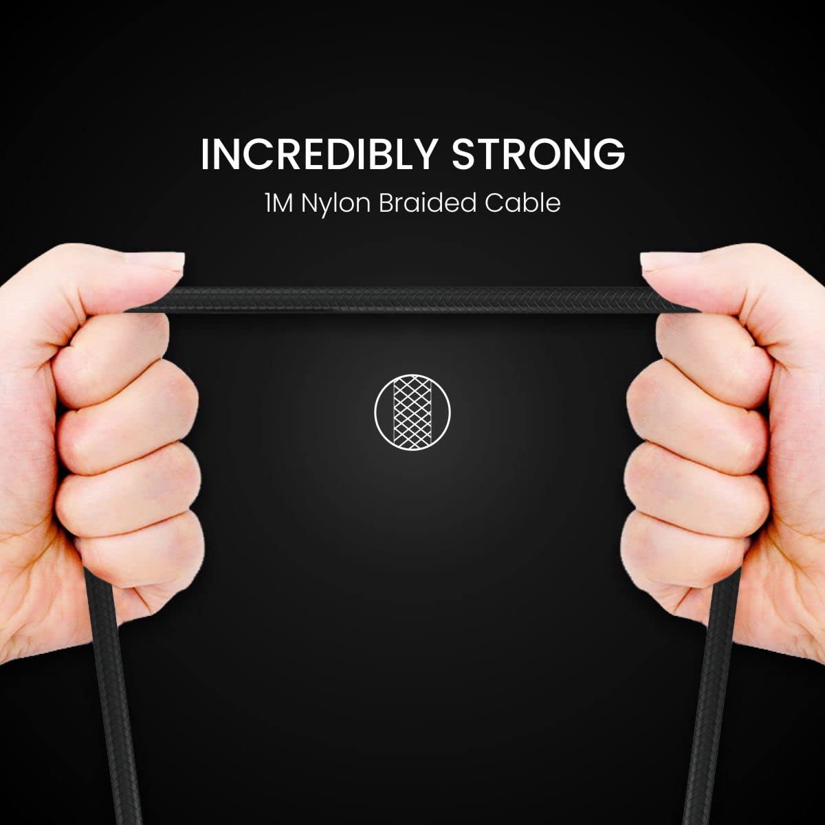 PORTRONICS Konnect B Plus 8 Pin USB Cable | Nylon Braided 8 Pin USB Cable With Metal Heads - | Buy Online at Shwetha Computers